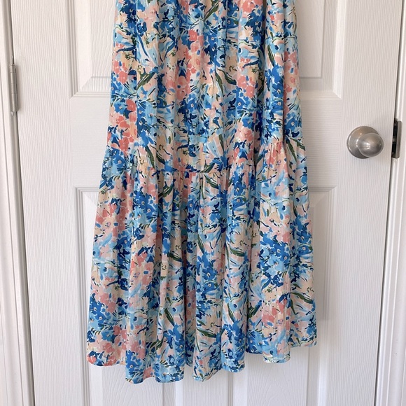 Abercrombie & Fitch Floral Blue and Pink Maxi Dress - Picture 6 of 11